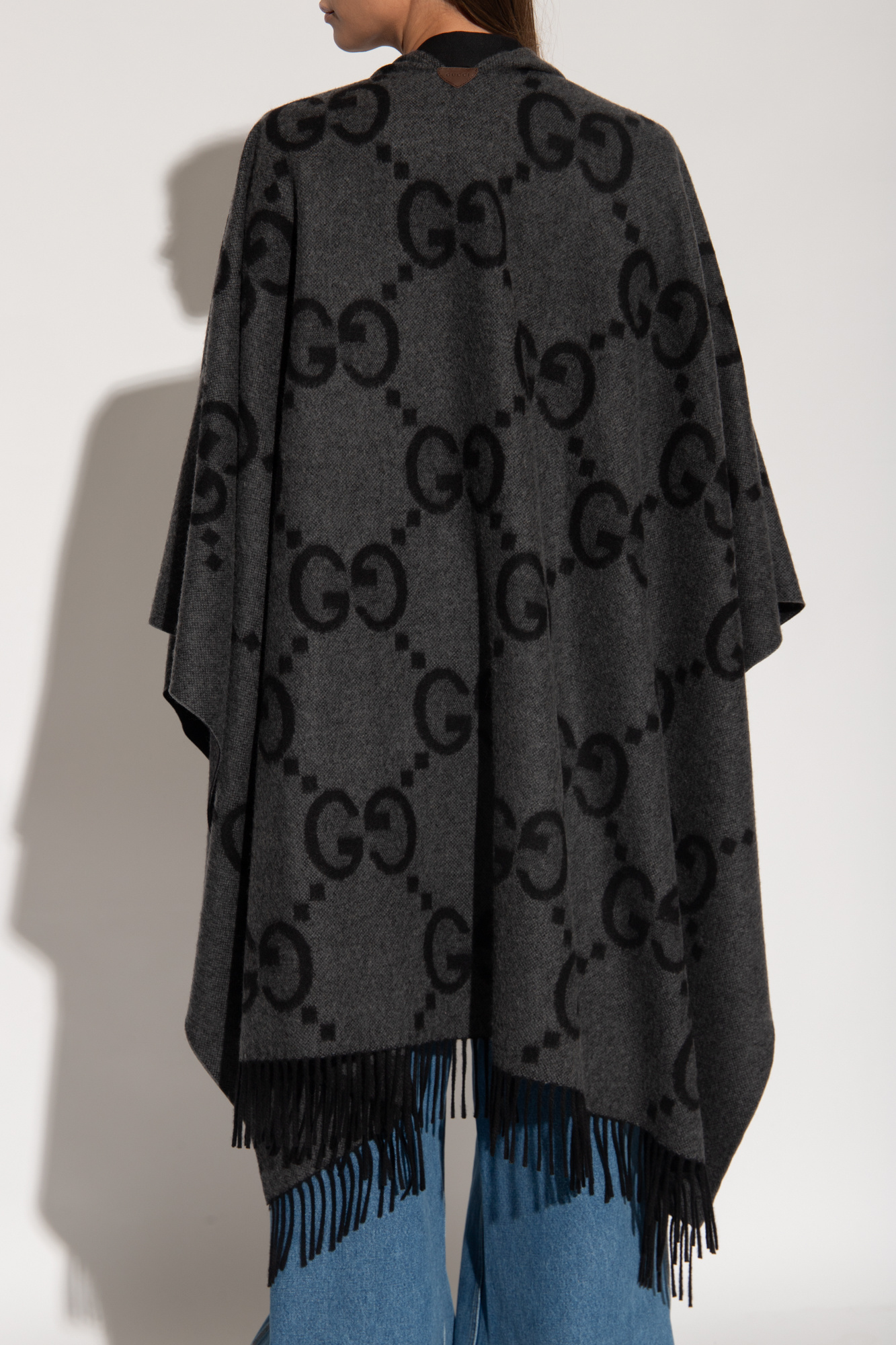 SchaferandweinerShops GB - Grey Cashmere poncho Gucci